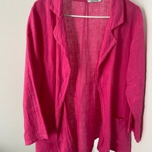 Vibrant Pink Open Front Blazer